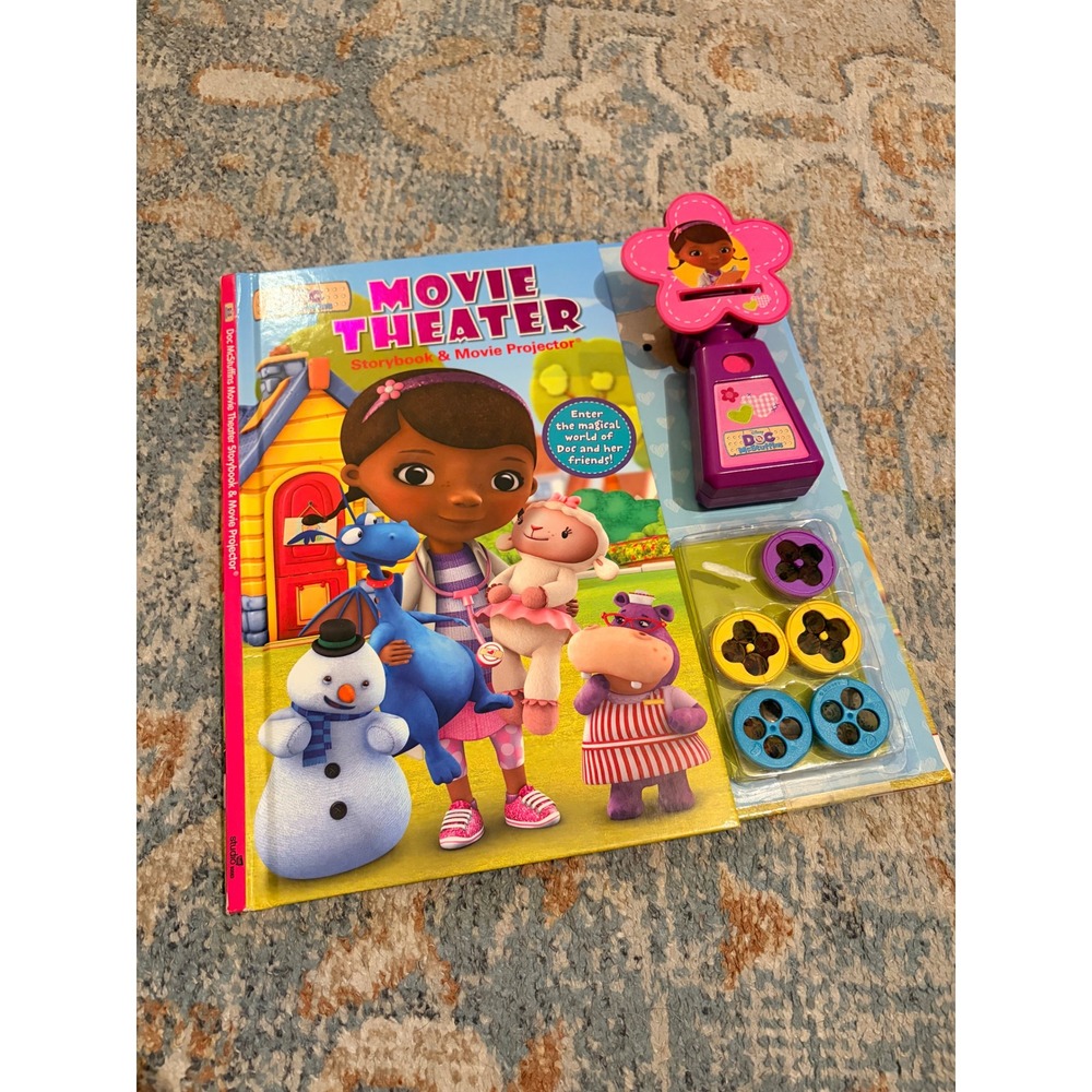 Disney Doc McStuffins Movie Theater Storybook & Movie Projector Set & Discs - Picture 2 of 7